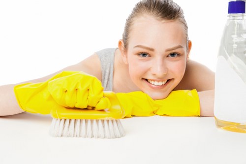 Work area safety checks before carpet cleaning begins