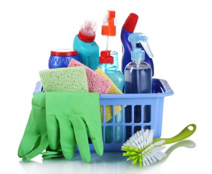Finished carpet cleaning setup with professional tools